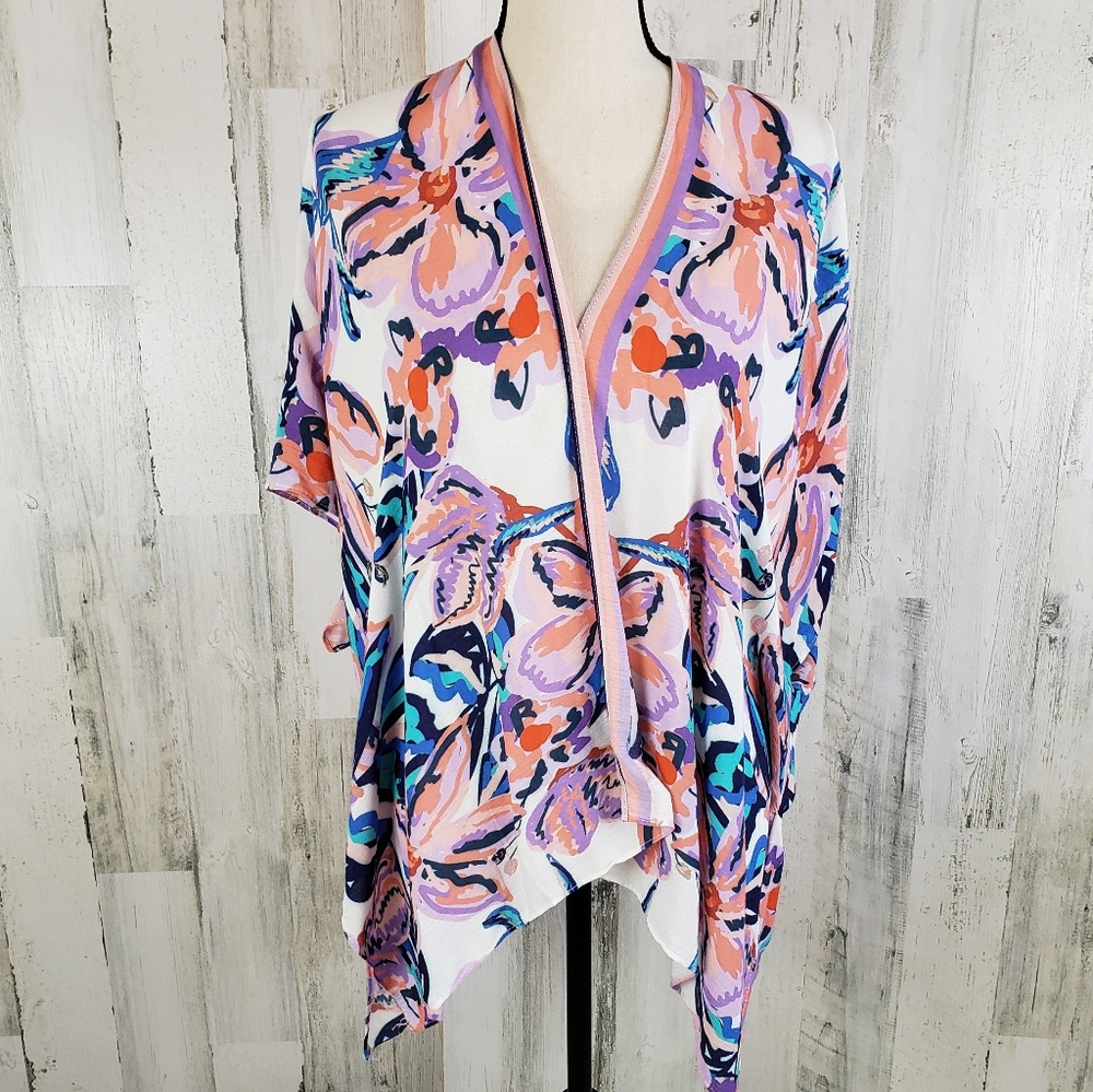 Colorful Kimono Shawl Sz One Size